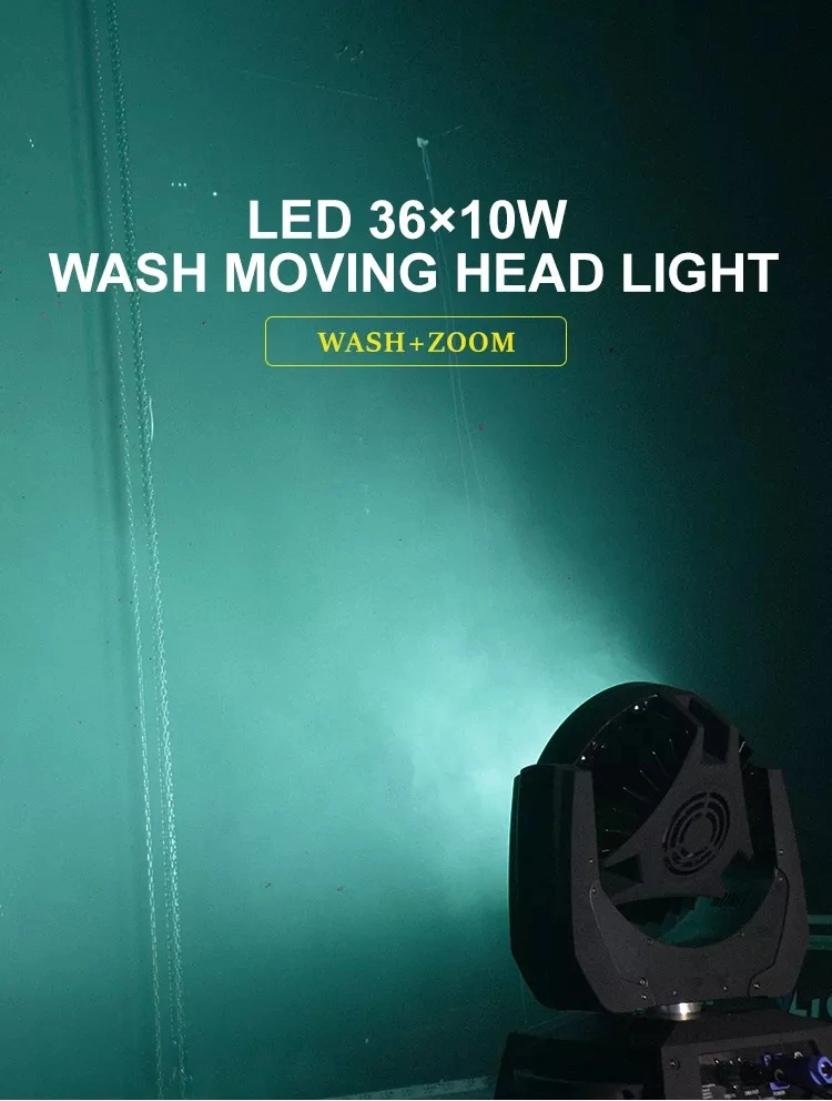 High Brightness 36*12W 15W 18W Rgbaw UV 6in1 Moving Heads LED Wash Zoom