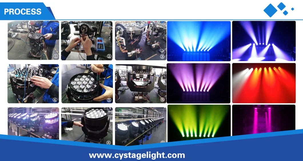 19PCS 15W RGBW 4in1 Osram LED Zoom Wash Moving Head Stage Light