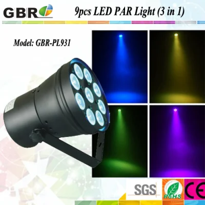 9X3w 무대 RGB 3 in 1 LED PAR 세탁기 조명/웨딩 조명 LED PAR 캔