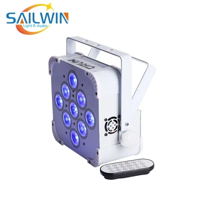 16 진수 9*18W 6in1 Rgbaw UV LED 슬림 PAR Licht LED 플랫 PAR 캔